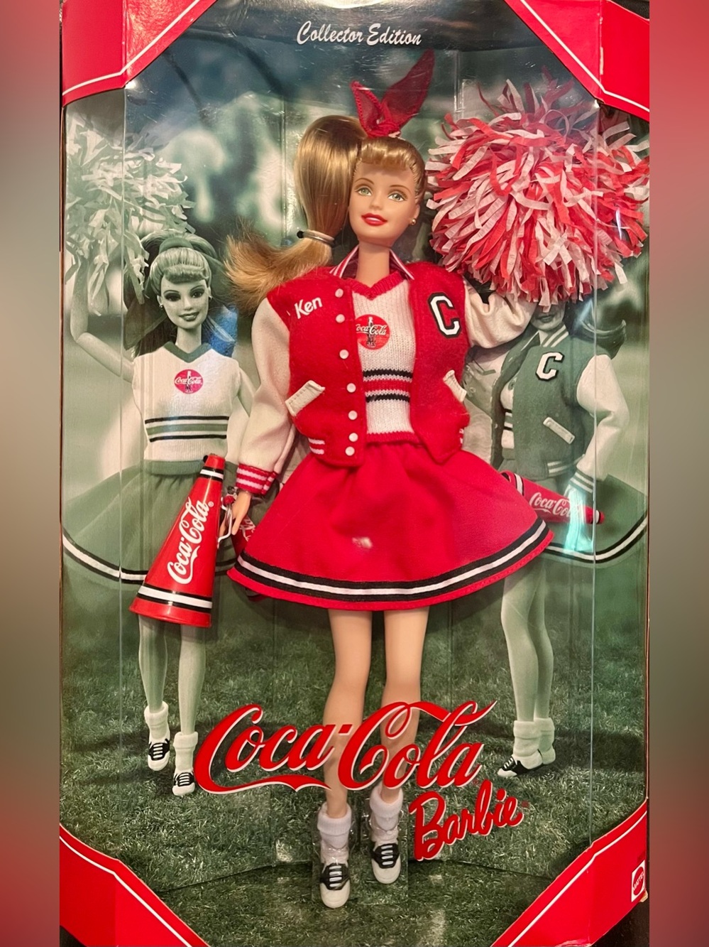 Coca-Cola Barbie Cheerleader Doll - Mattel 28376 Red & White Pom Set